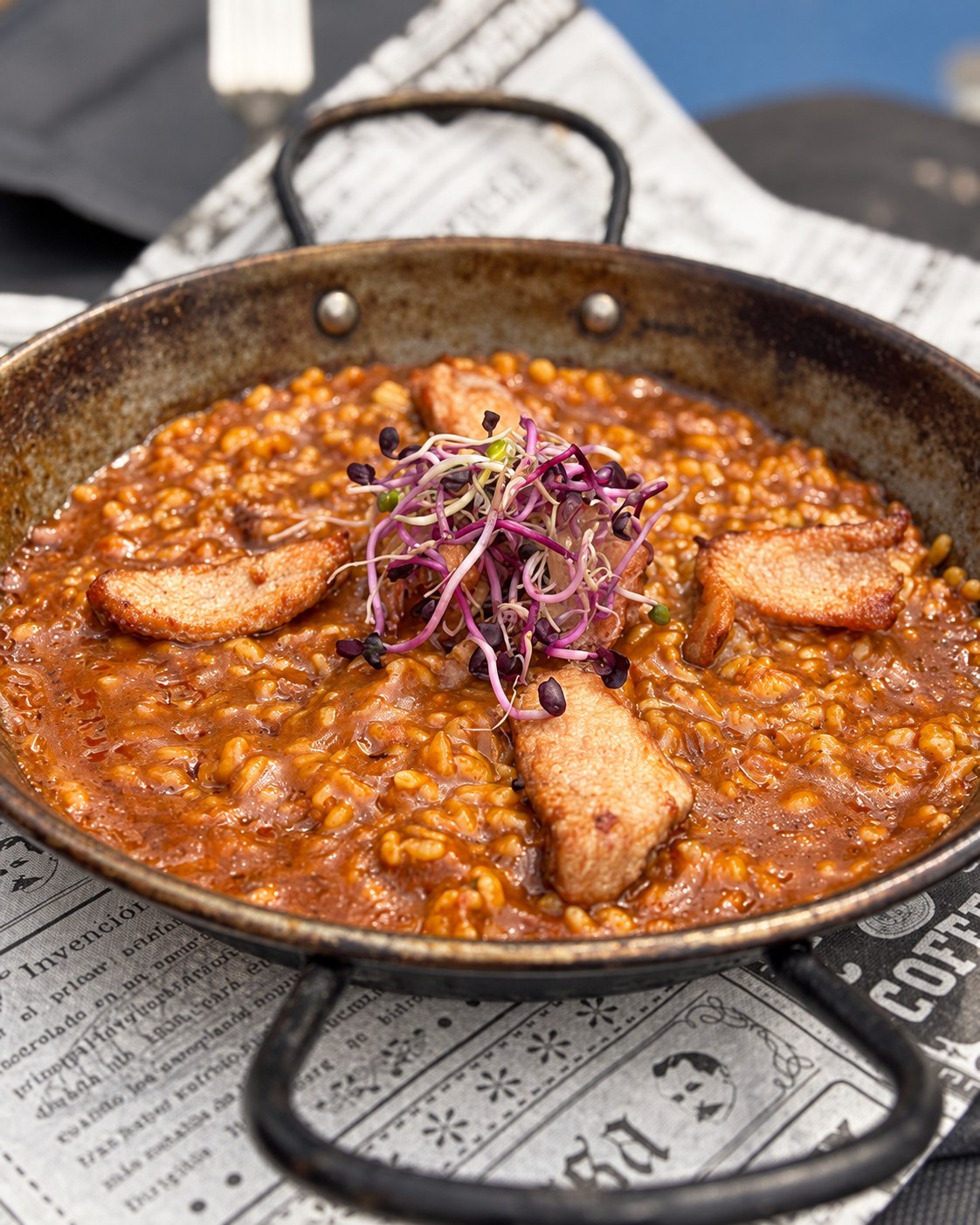 Arroz meloso en paellera